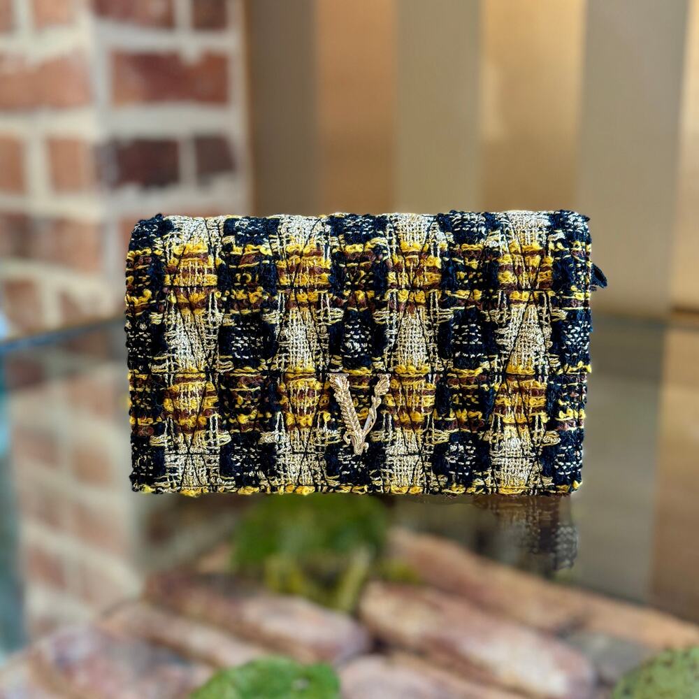 VERSACE Virtus Tweed Crossbody